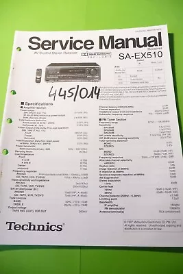 Kaufen Service Manual-Anleitung Für Technics  SA-EX510 ,ORIGINAL ! • 13€