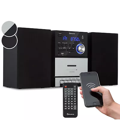 Kaufen Stereoanlage DAB Digitalradio USB UKW Bluetooth CD Player Kassetten Box Silber • 121.99€