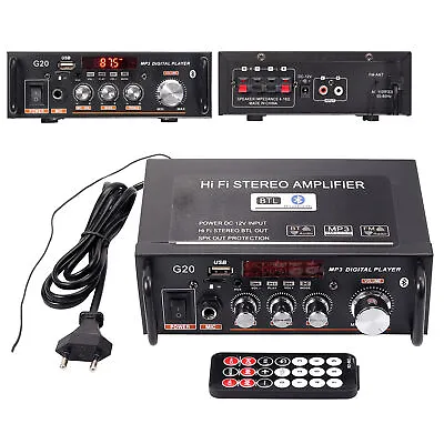 Kaufen 220V Mini Verstärker Stereo Amplifier HIFI Digital Bluetooth FM Vollverstärker • 27.72€