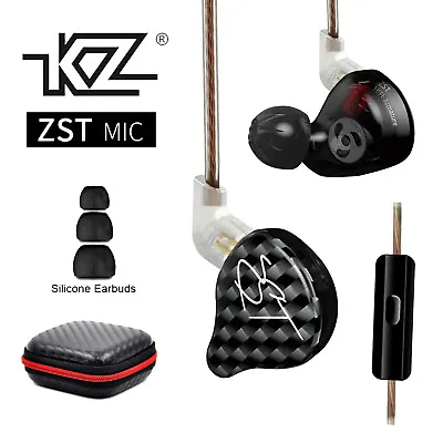 Kaufen High-End In Ear Kopfhörer KZ ZST Pro Mic Black Messing In-Ear Premium Ohrhörer • 39.90€