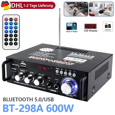Kaufen Hifi Bluetooth Verstärker Vollverstärker Digital Audio Stereo Amplifier Fm Usb • 27.99€