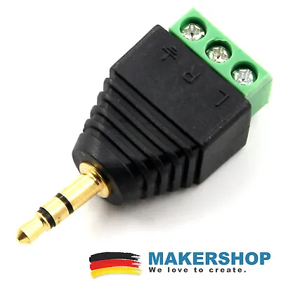 Kaufen Klinkenstecker Adapter Terminalblock 3 Pin 3,5mm Stereo Schraubbar Screw • 1.20€