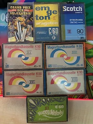 Kaufen DDR Audiokassetten ORWO, Scotch, Emgeton, Happy Melody & 1x Volksmusik • 10€