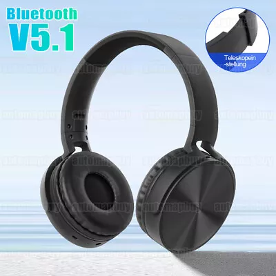 Kaufen Bluetooth 5.1 Kopfhörer Over Ear Kabellos HiFi Stereo Wireless Headset Schwarz • 10.90€