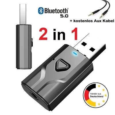 Kaufen Bluetooth 2in1 5.0 Sender Empfänger Wireless USB Aux Audio Transmitter Adapter • 6.90€