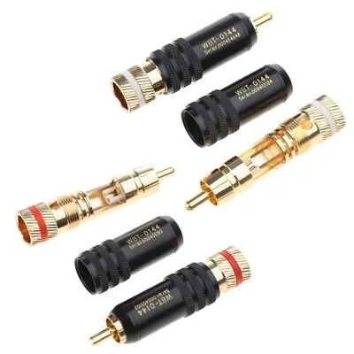 Kaufen 4 Pcs WBT-0144 Gold Plated RCA Plug Lock Soldering Audio/Video Plugs Connector • 12.52€