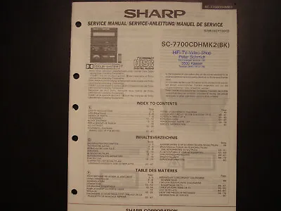 Kaufen Original Service Manual Schaltplan Sharp SC-7700CDHMK2 • 12.50€