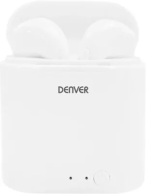 Kaufen Denver Kopfhörer True Wireless Headset + Qi Ladepad Kabellos Bluetooth Weiß • 14.95€