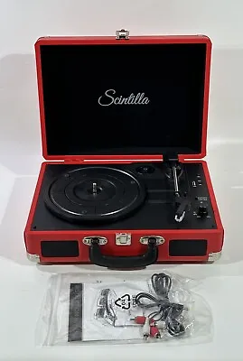 Kaufen Scintilla Portable USB Bluetooth Turntable Pick Up Rood In Rot Plattenspieler HL • 40.19€