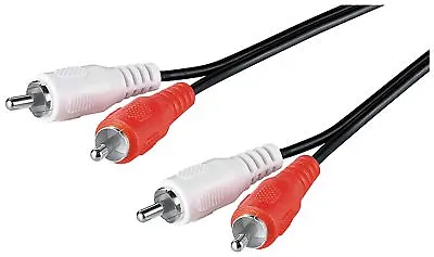 Kaufen 10m Audio Kabel 2x Cinch Stecker Auf 2x Cinch Stecker Verlängerung Schwarz • 4.60€