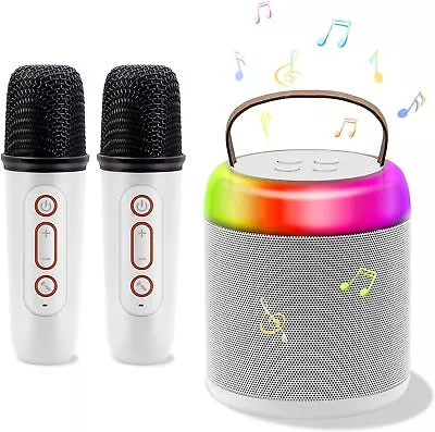 Kaufen Bluetooth Karaoke Maschine Mit 2 Drahtlosen Mikrofonen Kinder Erwachsene Party • 26.99€