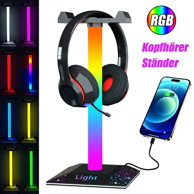 Kaufen Kopfhörer Ständer RGB Gaming Headset Kopfhörer Halter Für PC PS5 Zubehör 10 Farb • 19.99€