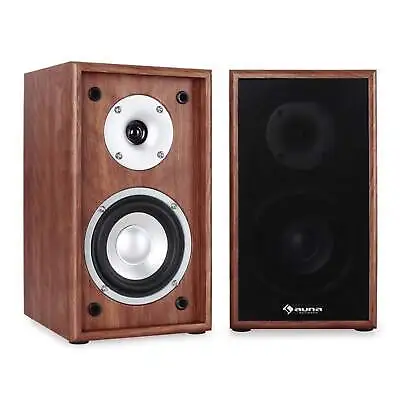 Kaufen Regal Lautsprecher Monitor Boxen Set 2-wege 2.0 Audio Hifi Sound System Walnuss • 93.99€