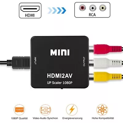 Kaufen HDMI Zu AV Cinch Konverter HDMI CVBS Cinch Adapter Signal Konvertierer PREMIUM • 9.50€