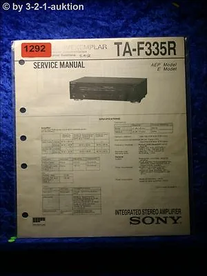 Kaufen Sony Service Manual TA F335R Amplifier  (#1292) • 14.95€