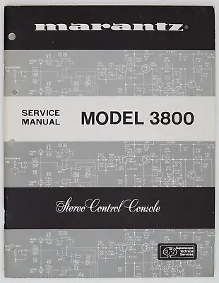 Kaufen Original MARANTZ 3800 Stereo PreAmplifier Service-Manual/Diagram/Parts List O164 • 69.50€