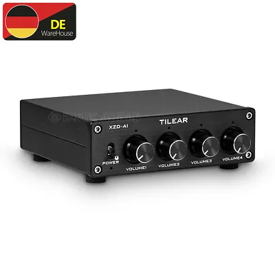 Kaufen 4-Fach Stereo Ausgangsschalter Audio Select Cinch-Umschalter Mit Lautstärkeregle • 70€