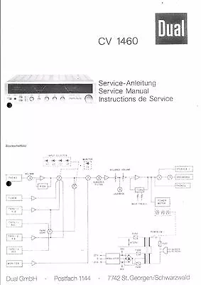 Kaufen Dual Original Service Manual Für CV 1460   • 12.50€