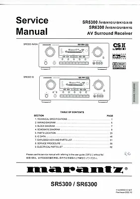 Kaufen Marantz Service Manual  Für SR 5300 /  SR 6300 Englisch  Copy • 9.50€
