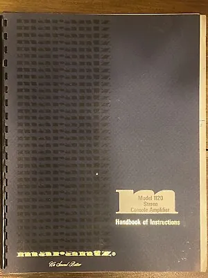 Kaufen Marantz 1120 Stereo Console Amplifier Instruction Manual Original • 25€