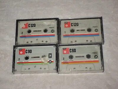 Kaufen   4 MCs Musikkassetten --  BASF C60min/C90min/C120min (bespielt!?)   • 4€