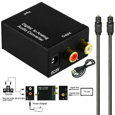 Kaufen Audio Konverter Adapter Kabel Optisch Koaxial Digital Zu Auf Analog Cinch L / R. • 9.01€