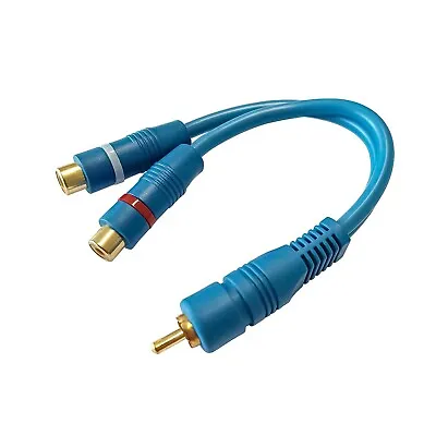 Kaufen Cinch Adapter Kabel Verteiler Chinch Stecker > 2x Buchse CAR HIFI RCA Blau 0,2 M • 3.95€