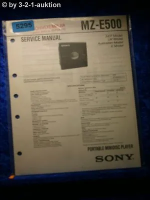 Kaufen Sony Service Manual MZ E500 Mini Disc Player (#5295) • 11.99€