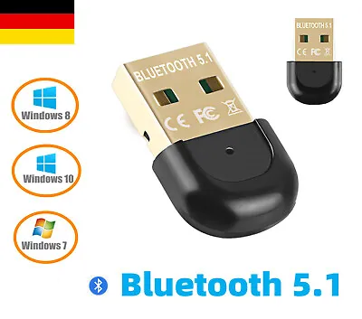 Kaufen Bluetooth Adapter USB Stick Dongle 5.1 PC Für Windows 10 Win XP 7 11 Nano DE • 9.59€