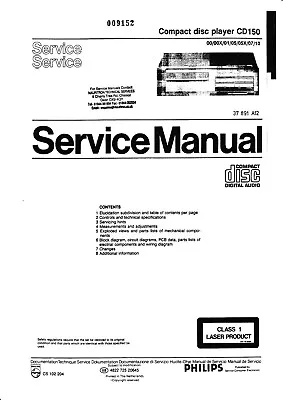 Kaufen Service Manual-Anleitung Für Philips CD 150 • 10.50€