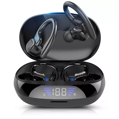 Kaufen Bluetooth Kopfhörer Sport, In-Ear Bluetooth 5.3 Kopfhörer Ohrhaken Mit Ladebox • 13.98€