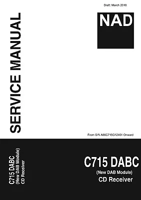 Kaufen Service Manual-Anleitung Für NAD C 715 DABC  • 14€