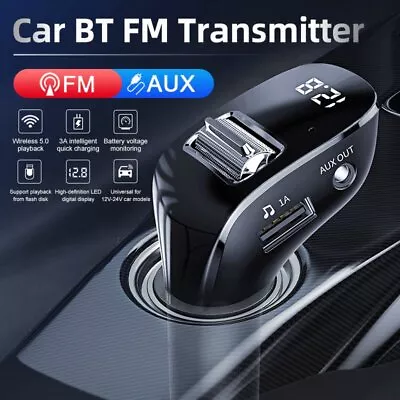 Kaufen Auto Bluetooth 5.0 FM Transmitter Dual USB Ladegerät AUX Audio Sender Adapter DE • 11.64€