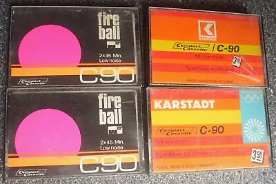 Kaufen 2x Fireball + 2x KARSTADT Musik Kassetten 90iger Bespielt + Entspr. Beschriftet • 1€