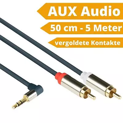 Kaufen GC® HQ Audio 3,5mm Klinken Stecker 90° Gewinkelt Auf 2* Cinch St. Aux Kabel • 7.37€