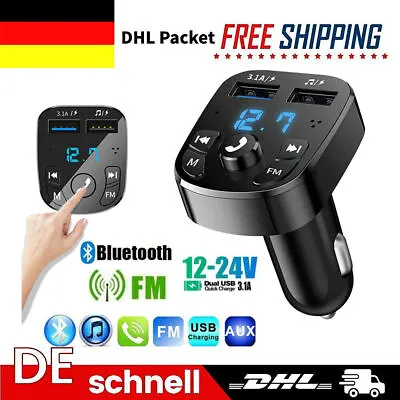 Kaufen KFZ Bluetooth FM Transmitter Car Auto USB Charger Freisprechanlage MP3 Player DE • 6.99€