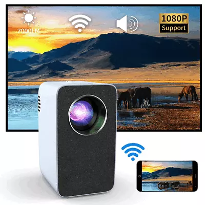 Kaufen CAIWEI WIFI Projektor Beamer 7000 Lumen Tragbarer LED LCD Smart HD 1080P Audio • 292.89€