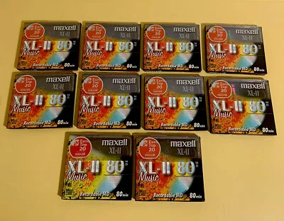 Kaufen 10 X NAGELNEU & OVP Maxell XL II Music 80 Minuten Leere Bespielbare MD • 40.16€