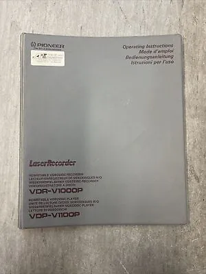 Kaufen PIONEER VDR-V1000P VDP-V1100P Operation Manual Laserdisc Recorder - Rarität • 79€