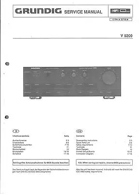 Kaufen Grundig Original Service Manual Für V 5200 • 8.90€