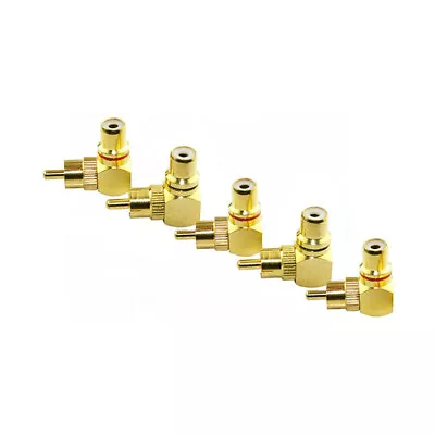 Kaufen 5 Stück Cinch Winkelstecker Adapter Stecker Auf Buchse 90 Grad Gold • 10.92€
