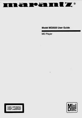 Kaufen Marantz Md2020-Minidisc MD Recorder Deck Operating Instruction-Bedienungsanleitung • 9.56€