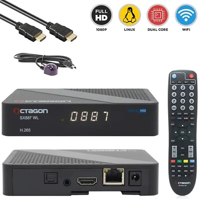 Kaufen OCTAGON SX887 WL Full HD 1080p IP H.265 HDMI WiFi LAN Linux IP-Receiver Schwarz • 69.90€