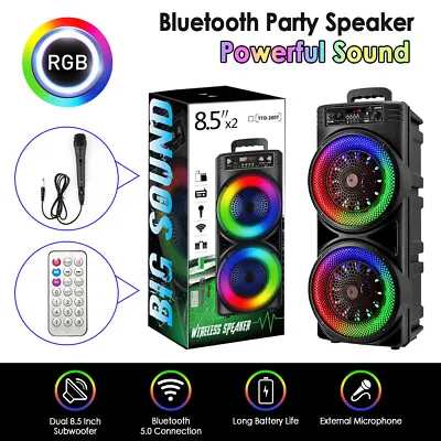 Kaufen ,5-Zoll Tragbarer Bluetooth Lautsprecher Musikbox Stereo Subwoofer Mit Mikrofon • 53.19€