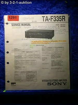 Kaufen Sony Service Manual TA F335R Amplifier (#1291) • 14.99€