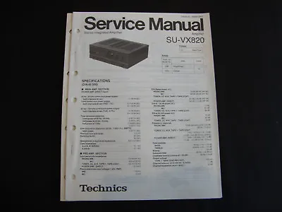 Kaufen Original Service Manual Technics Amplifier  SU-VX820 • 11.90€