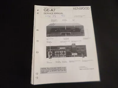 Kaufen Original Service Manual Schaltplan Kenwood GE-A7 • 11.90€