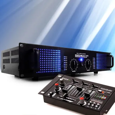 Kaufen PA-Verstärker Musikanlage MP3 Mischpult Partyanlage 2400W Verstärker Set DJ USB • 156.90€