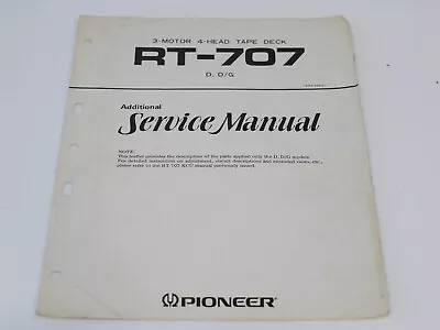 Kaufen ORIGINAL Pioneer RT-707 Additional Service Manual • 79.90€