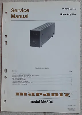 Kaufen MARANTZ SERVICE MANUAL Amplificatore MA500 74MA500 • 16.90€